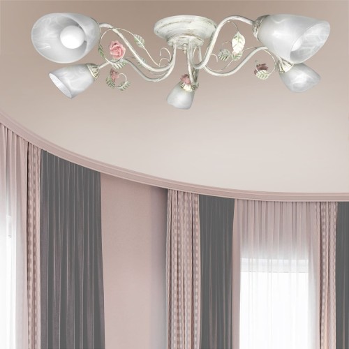 Люстра потолочная с цветами 5 плафонов S2248-5