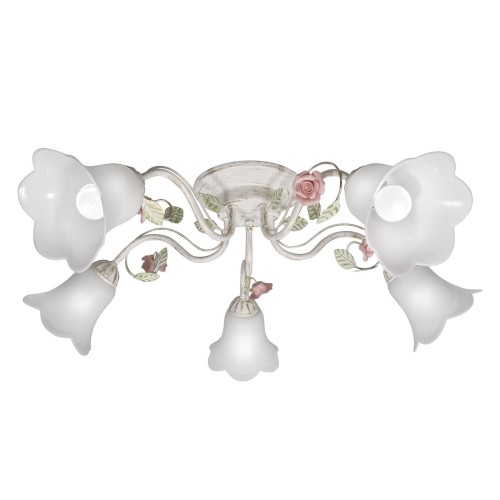 Люстра потолочная с цветами 5 плафонов S2215-5