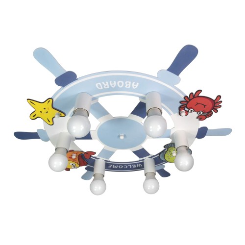 Люстра потолочная 6 ламп в детскую комнату Штурвал S2462-6