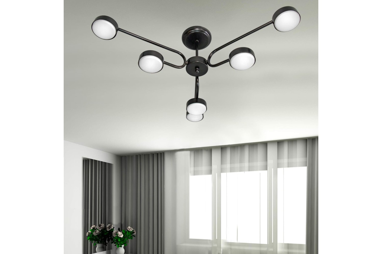 Черные подвесные светодиодные люстры